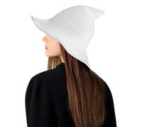 Witch Hats for Women - Halloween Knitted Wide Brim Witch Hat | Breathable Cosplay Headwear Party Supplies for Dress up Men Ladies Adults Haunted House Masquerade Holiday