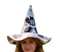 Witch Hats for Women - Halloween Retro Quilt Role Play Witches Hat - Costume Accessories Rustic for Women Dress Up Carnivals Masquerade Party Themed Events Stage Theater Role Play