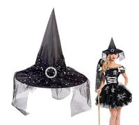 Witch Hats for Women - Lace Witch Hat Costume Accessory for Women, Novelty Cosplay Party Accessory Decor for Outdoor Garden Porch Carnival Masquerade Adult