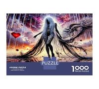 Witch Heart Rain 1000pc Puzzle for Adults Melancholic Spirit Vibe Classic Jigsaw Puzzle Recycled Cardboard Family Puzzle Lovers Brain Training Holiday Activity Office Break 38x26cm/10