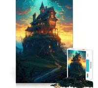 Witch House 1000 Jigsaw Puzzle Cognitive Fun Play Clean Cut Sturdy Components Quiet Time Mind Exercise at Home (50x75cm)
