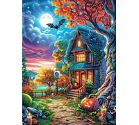 Witch House in Autumn 500 Piece Premium Jigsaw Puzzle Animal Plant Fairy Tale For Men Educational Decompression Adults Anxiety Memory Care Mothers Valentines Premium Cardboard 500 PCS