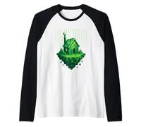 Witch House Pixel Temple Synth Raglan Baseball Tee