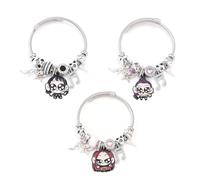 Witch hunter bracelet,k-pops girls bracelets,Adjustable Stainless Steel Open Cuff Jewelry Gift,with Crystal Charms for Women, Fans & Collectors (Tricolor)