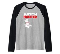 Witch Hunting Halloween Witchcraft Lover Funny Witch Hunter Raglan Baseball Tee