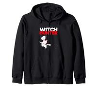 Witch Hunting Halloween Witchcraft Lover Funny Witch Hunter Zip Hoodie