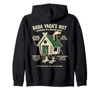Witch Hut on Legs Slavic Folklore Walking Cabin Fan Zip Hoodie