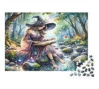 Witch in Forest Puzzle 1000 Pieces Recycled Paper for Adults Puzzle for Adults Educational Game Challenge Fun Home Present Great Gift for Kids Age 12 Years Up 70x50cm/1000pcs