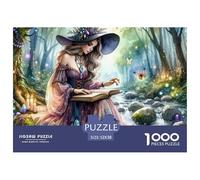 Witch in Forest Recycled Paper Adult Jigsaws 1000 Pieces - Forest Witch Spellbook Impossible Hard Difficult Challenging Family Game52x38cm/1000pcs