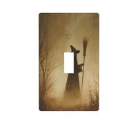 Witch in The Foggy Woods Dark Fantasy Light Switch Cover Decorative Single Toggle 1 Gang Wall Plate for Kitchen Farmhouse Bedroom Bathroom Art Decor