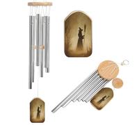 Witch in The Foggy Woods Dark Fantasy Wind Chimes Memorial Deep Tone Windchime with 6 Aluminum Tubes Outdoor Backyard Garden Decoration