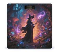 Witch in The Mysterious Forest Scale for Body Weight with LCD Display Sturdy Tempered Glass Weighing Scales Accurate Digital Bathroom Scale Fashion Body Fat Smart Scales 400 Lb