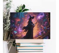 Witch in The Mysterious Forest Wall Decor For Living Room Large Canvas Wall Art For Bedroom Modern Office Pictures Wall Artwork Landscape Paintings Canvas Art Prints Home Decorations 12x08inch(30x20cm