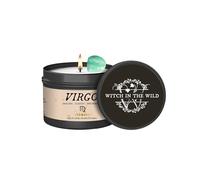 Witch in The Wild Zodiac Candle - Crystal Infused Soy Candle with Elemental Scent - Astrology Gift for Women - Horoscope Candle with Ritual Card - Handmade, Vegan, 120ml (Virgo)