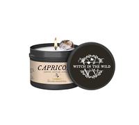 Witch in The Wild Zodiac Candle - Crystal Infused Soy Candle with Elemental Scent - Astrology Gift for Women - Horoscope Candle with Ritual Card - Handmade, Vegan, 120ml (Capricorn)