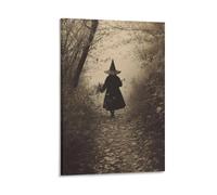 Witch In The Woods Cursed Victorian Halloween Wall Art Paintings Canvas Prints Poster Artwork for Living Room Bedroom Bathroom Office Home Decor 12x18inch(30x45cm)