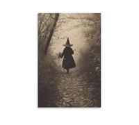 Witch In The Woods Cursed Victorian Halloween Wall Art Paintings Canvas Prints Poster Artwork for Living Room Bedroom Bathroom Office Home Decor 12x18inch(30x45cm)