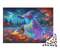 Witch Jigsaw Puzzle Witch Pumpkins 1000 Pieces for Seniors Brain Training Holiday Puzzle 52x38cm/1000pcs