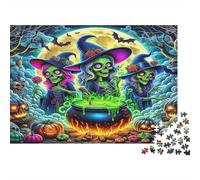 Witch Jigsaw Puzzle Witches 1000 Pieces Extra-thick Cardboard Thick for Kids Beginners Gift Concentrion Training Pizzle 70x50cm/1000pcs