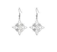 Witch Knot Earrings For Women,Stainless Steel Stylish Simplicity Celtic Knot Wiccan Symbol Drop Earrings,Witchcraft Jewelry For Teens (silver 4)