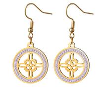 Witch Knot Earrings For Women, Stainless Steel Stylish Simplicity Celtic Knot Wiccan Symbol Drop Earrings, Witchcraft Jewellery For Teenagers, Eine Größe, Stainless Steel, No Gemstone