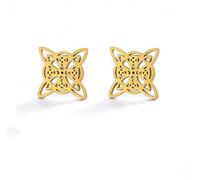 Witch Knot Earrings For Women,Stainless Steel Stylish Simplicity Celtic Knot Wiccan Symbol Drop Earrings,Witchcraft Jewelry For Teens (gold 6)