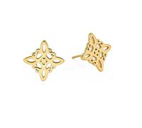 Witch Knot Earrings For Women,Stainless Steel Stylish Simplicity Celtic Knot Wiccan Symbol Drop Earrings,Witchcraft Jewelry For Teens (gold 7)