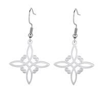 Witch Knot Earrings For Women,Stainless Steel Stylish Simplicity Celtic Knot Wiccan Symbol Drop Earrings,Witchcraft Jewelry For Teens, Stainless Steel, No Gemstone