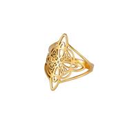 Witch Knot Magic Knot Witch’s Charm Ring for Women Stainless Steel Witchcraft Celtic Knot Amulet Vintage Hollow Out Finger Ring Jewelry Gifts, 5 UK, Stainless Steel, No Gemstone