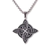 Witch Knot Necklace Irish Celtic Knot Witchcraft Necklace Witchcraft Symbols Pendant Necklace Vintage Geometric Jewelry