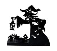 Witch Lamp - Tea Light Shade Holder, Scary Candle Figurine | Spooky Tabletop Witch Statue, Home Decor for Party, Fireplace Centre, Coat, Haunted House Event Decoration