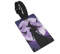 Witch Luggage Tags for Suitcases - Durable PVC ID Tags with Detachable Straps for Travel, Backpack, Golf Bag, Anti-Loss