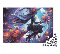 Witch Magic Jigsaw Puzzle 1000 Piece Jigsaw Puzzle for Adults Paper Night Flight Puzzle Game for Family 52x38cm/1000pcs