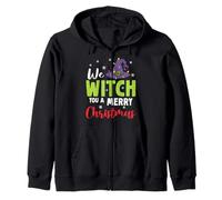 Witch Merry Winter Solstice Pagan Xmas Funny Christmas Star Zip Hoodie