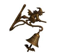 Witch Motifs Entrance Door with Handmade Wall with Metal Bells and Antique Hooks for Mystical Home Decoration Weatherproof Witch Door Decoration