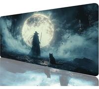 Witch Mouse Pad,700x300x3mm Mouse Mat Night Desk Mat Large, Soft Smooth Surface with Anti-Slip Rubber Base Mousepad Waterproof, Durable, Extended Length Desk Pad for Christmas Decorations N1-1001