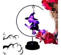 Witch Night Lights, Halloween Decor Lamp, Creative Tabletop Ornament, Soft LED Glowing Effect, Battery Operated Decorative Accent, Dorm Porch Bedroom Entrance Party Home Illumination Use