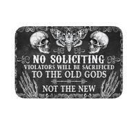 Witch No Soliciting Violators Will Be Sacrificed Doormat,Halloween Gothic Style,Halloween Welcome Decor Funny Doormat,Housewarming Gifts Welcome Mat 24X16 Inch