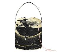 Witch on Halloween Moon Crochet Yarn Bag Crochet Hook Case Portable Crocheting Bag for Knitting Tool Crochet Supply