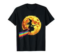 Witch On Rainbow Broomstick T-Shirt