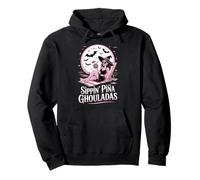 Witch on the Beach Sippin Pina Coladas, Fun Spooky Summer Pullover Hoodie