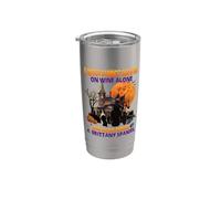 Witch On Wine She Needs A Brittany Spaniel Dog Halloween Stainless Steel Insulated Tumbler