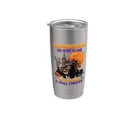 Witch On Wine She Needs A Bull Terrier Dog Halloween Costume Stainless Steel Insulated Tumbler
