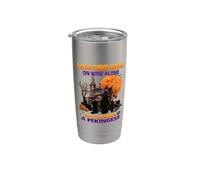 Witch On Wine She Needs A Pekingese Dog Halloween Costume Stainless Steel Insulated Tumbler