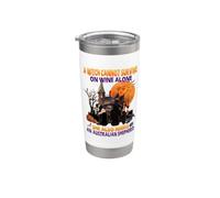 Witch On Wine She Needs an Australian Shepherd Dog Halloween Stainless Steel Insulated Tumbler