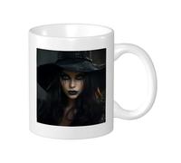 Witch Pack Of 1 Printing Mug Beautiful Cool Women Gothic Magic Hat Artistic Spooky black Ceramic lnsulated Unspillable Kitchen School Office Pantry Desk Gym With Handles Tea Cups 11 Ounce