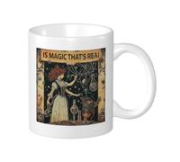 Witch Pack Of 1 Printing Mug Vintage Cook Pretty Woman Magic Glass Bottle Letter Pattern yellow black Ceramic Reusable Decorative Apartment Living Room Flat Bottom Hot Drinks Cups 11 Ounce