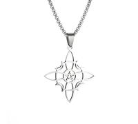 Witch Pentagram Celtic Knot Necklace Crescent Star Pendant Necklace Men Women Amulet Jewelry
