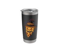 Witch Pizza Pumpkin Face Stainless Steel Insulated Tumbler