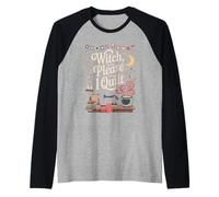Witch Please I Quilt Sewing Quilting Fun Raglan Baseball Tee